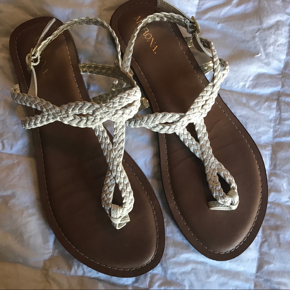 White strappy sandals